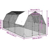  Kavez za kokoši s krovom 2,5x6x2,25 m pocinčani čelik | Eponuda.com
