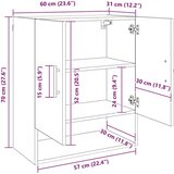 vidaXL Omarica na steni Star les 60 x 31 x 70 cm Konstruiran les | Shoptok.si