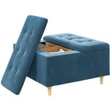  Stolica s dugmadi s jastukom Plava 80 x 80 x 45 cm Baršun | shoptok.hr