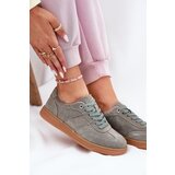 EVENTO Women'S Low Suede Sneakers Green Paliana Cene