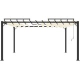  Sjenica s rešetkastim krovom 3 x 4 m krem tkanina i aluminij | Eponuda.com