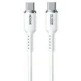 Kabl 3.1 USB tip C M / M 1.2m, za Superbrzo punjenje 100W / 480Mbps, Silicon Soft, beli WDC-11