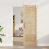  Klizna vrata Prirodna i bijela 73,5 x 211 cm Masivna borovina | shoptok.hr