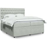  Krevet s oprugama i madracem svjetlosivi 200x200 cm baršunasti | shoptok.hr