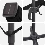  Candelabra Roma Parasol z LED Lučmi, črna, 352x251x265 cm, aluminij | Shoptok.si