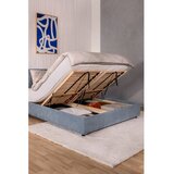 Bonami Selection Modra oblazinjena zakonska postelja s prostorom za shranjevanje z letvenim dnom 160x200 cm Myra Bold – | Shoptok.si