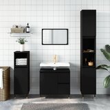 The Living Store Kopalniška omarica črna 30x30x190 cm inženirski les - Kopalniška Omarica, (21436881) Cene
