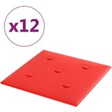  Zidne ploče od umjetne kože 12 kom crvene 30 x 30 cm 1 08 m² | shoptok.hr