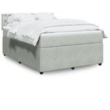 vidaXL Box spring postelja z vzmetnico svetlo siva 160x200 cm žamet Cene