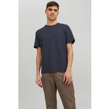 Jack & Jones Polo majice dolgi rokavi JPRCC SOFT LINEN BLEND TEE SS SOLID LN 12230133 Modra