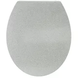 Poseidon WC deska Silver Glitter (duroplast, počasno spuščanje, snemljiva, srebrna/bela)