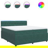 vidaXL Box spring postelja z vzmetnico temno zelena 200x200 cm žamet, (21306229) | Shoptok.si