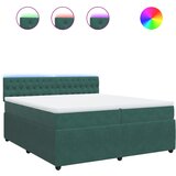 vidaXL Krevet s oprugama i madracem tamnozeleni 200x200 cm baršunasti | shoptok.hr