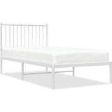 The Living Store Kovinski posteljni okvir z vzglavjem bel 90x190 cm - Posteljni Okvir, (21531046) | Shoptok.si
