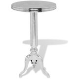 vidaXL Odstavna mizica okrogla aluminij srebrne barve, (20979677) | Shoptok.si