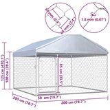 Vanjski kavez za pse s krovom 200 x 200 x 135 cm | shoptok.hr