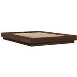  Posteljni okvir z LED lučkami rjavi hrast 120x190 cm inž. les, (21142721) | Shoptok.si