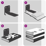  Lebdeća polica s policom Zidne 8 pcs Crna 6 x 10,8 x 6,6 cm | shoptok.hr
