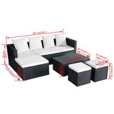 Poli 4-dijelna vrtna garnitura od poliratana s jastucima crna | shoptok.hr