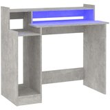  Radni stol s LED svjetlima sivi 97x45x90 cm konstruirano drvo | shoptok.hr