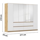 Rauch Möbel omara s klasičnimi vrati, srebrne barve, bela, hrast artisan | Shoptok.si