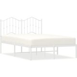 Maison Chic Kovinski Posteljni okvir - Dvoposteljna postelja - Zakonska postelja z vzglavjem bel 120x200 cm, (21692974) Cene