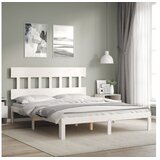 vidaXL Za krevet s uzglavljem sivi 160 x 200 cm od masivnog drva | shoptok.hr
