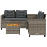  Vrtna sofa L-oblika sa stolom i jastucima siva od poliratana | Eponuda.com