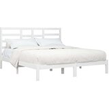  Posteljni okvir bel iz trdnega lesa 200x200 cm, (20647393) | Shoptok.si