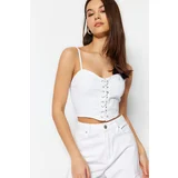 Trendyol Crop Top - White - Plain