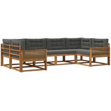 vidaXL Zunanja garnitura za sedenje 6 pcs Naravna in antracitna, (5000281658) | Shoptok.si