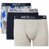 AC&Co / Altınyıldız Classics Men's Navy Blue-Grey Cotton Stretchy Patterned 3-Pack Boxer