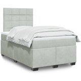 The Living Store Box spring postelja z vzmetnico svetlo siva 120x190 cm žamet - Box Spring Postelja, (21489415) Cene