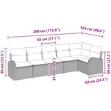  Sjedeća garnitura za vrt s jastukom 6 pcs Crna Poli ratan | shoptok.hr