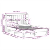 vidaXL Okvir kreveta bez madraca 140 x 200 cm od masivne borovine | shoptok.hr
