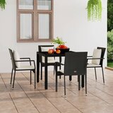 Maison Chic Vrtni stoli - Stol za vrt z blazinami 4 kosi poli ratan črni JS2237, (21876899) | Shoptok.si