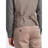Ombre Men's suit vest without lapels - beige Cene