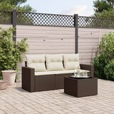 Maison Chic Seti vrtnega pohištva - Vrtna garnitura - Vrtni pohištvo set 4-delna z blazinami rjav poli ratan, (21814886) | Shoptok.si