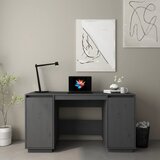 vidaXL Pisalna miza siva 140x50x75 cm trdna borovina | Shoptok.si