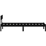  Okvir za krevet od masivnog drva crni 75 x 190 cm mali | shoptok.hr
