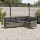  Vrtna sofa L-oblika sa jastucima siva od poliratana | shoptok.hr