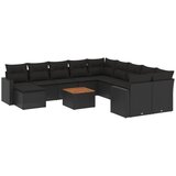  The Living Store Vrtna sedežna garnitura 12-delna z blazinami črn poli ratan - Vrtna Sedežna Garniture, (21443934) | Shoptok.si