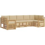  Set vanjskih sofa 6 pcs Bijela i Bež 304 x 128,5 x 73 cm | shoptok.hr