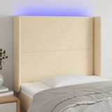  LED uzglavlje krem 103 x 16 x 118/128 cm od tkanine | shoptok.hr