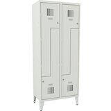  Garderobna omara Z, VxŠxG 1940 x 800 x 500 mm, z nogami, svetlo siva vrata | Shoptok.si