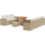  Set od 10 komada vrtnog sofa s jastučićima Bež Poli ratan Akacije Set od 3 komada vrtnog stola s jastučićima Bež Poli ratan Aka | shoptok.hr