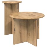 vidaXL Set pomoćnih stolića 2 pcs Hrast artisan Konstruirano drvo - Hrast artisan Cijene