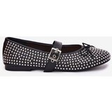Boto Embellished Ballet Flats With Bow And Strap Black Zdivisa | Shoptok.si