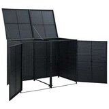 Poli Ukrasna Kutija od Poliratana za 2 Kante za Otpad Crna 148x80x111 cm | shoptok.hr