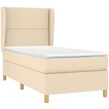  Krevet s oprugama i madracem krem 90 x 200 cm od tkanine | shoptok.hr
